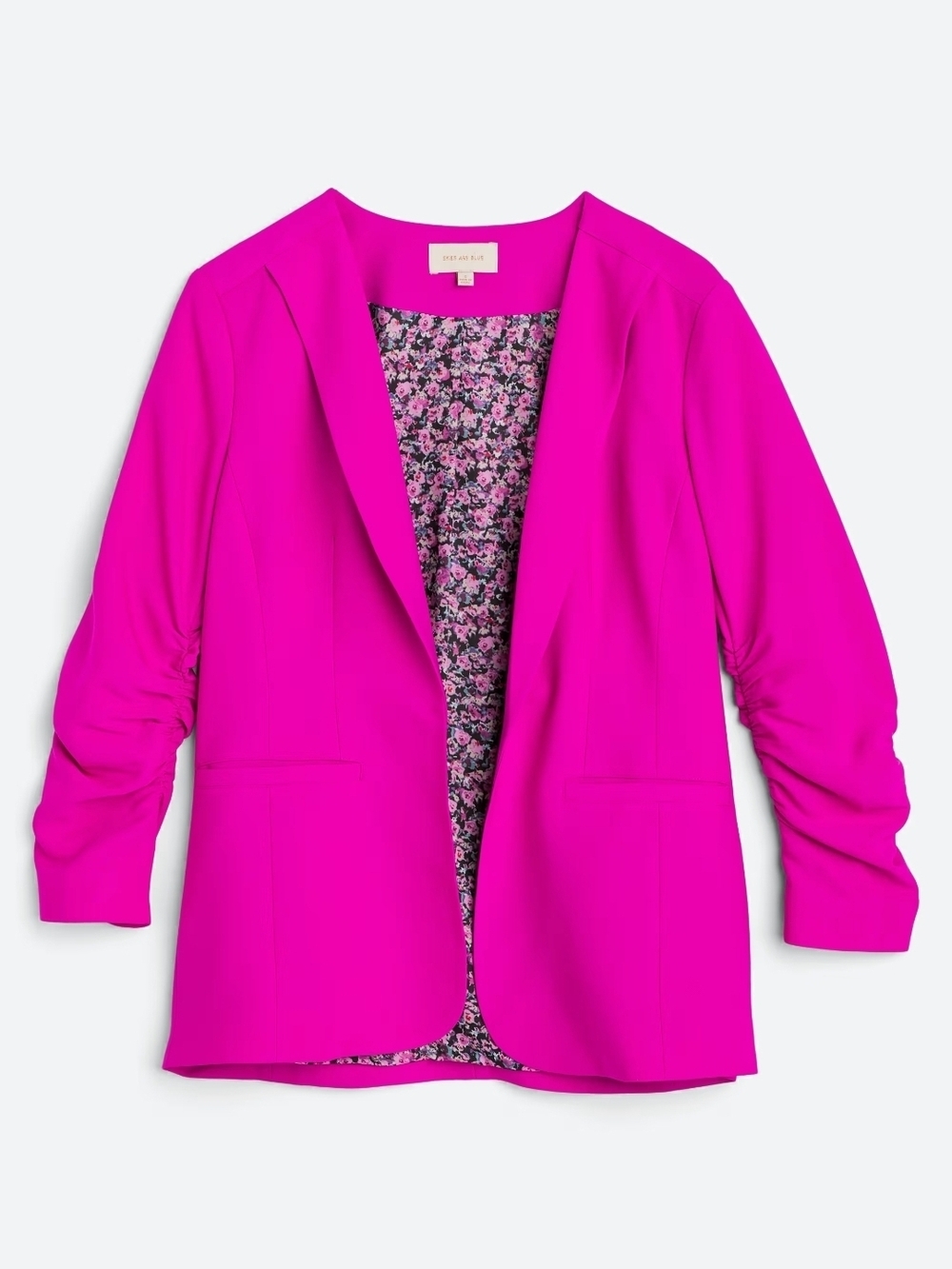 Skies Are Blue Bright Pink Open-Front Blazer - Picture 5 of 5